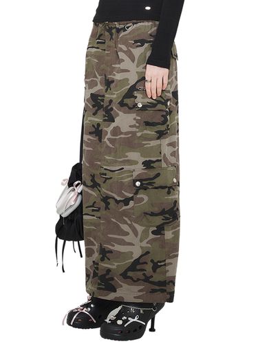 Washed Cargo Maxi Skirt () - CRANK - Modalova