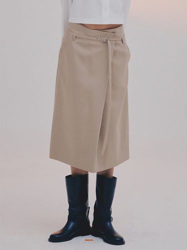 Belted Midi Skirt - Beige - kuho plus - Modalova