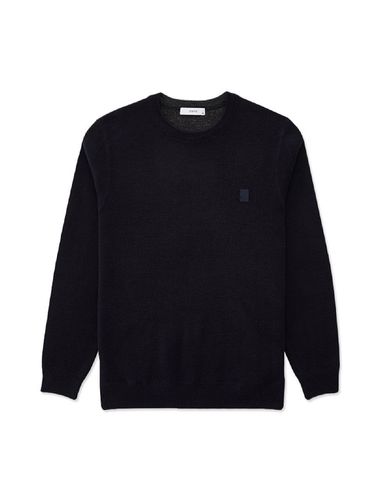 Patch Round Neck Sweater - Navy - STCO - Modalova