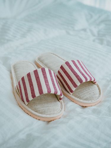 Red Stripe Slippers - sosomoso - Modalova