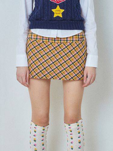 Check Mini Skirt Pants_Yellow - CRANK - Modalova