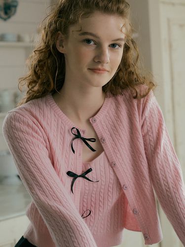 Macaron Knit Cardigan_Pink - VERBE - Modalova