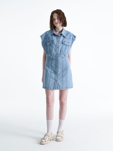 Leren Denim Mini Dress_Blue - ellonarc - Modalova