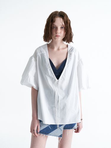 Puff String Blouse_White - ellonarc - Modalova