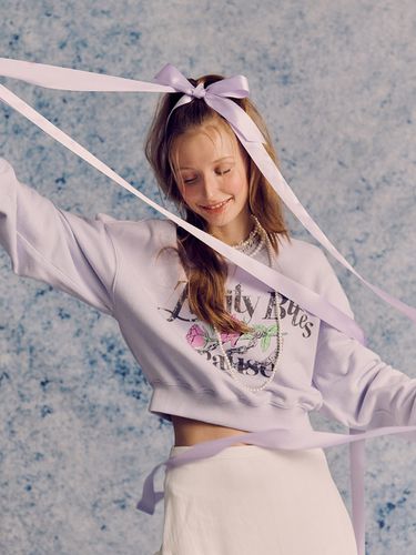 Rose-chain Graphic Sweatshirt_Lavender - RAIVE - Modalova