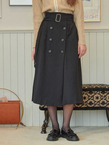 Trench Long Skirt - Black - bibyseob - Modalova