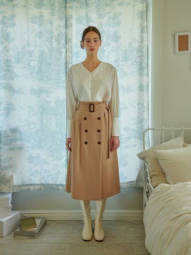 Trench Long Skirt - Beige - bibyseob - Modalova