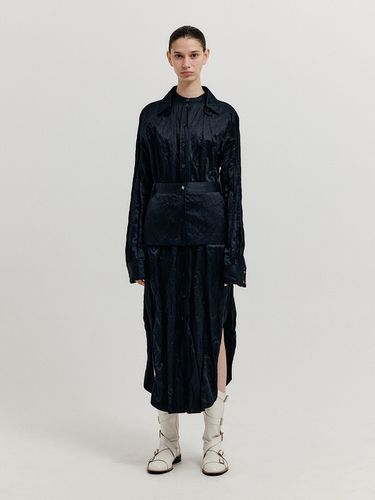 Shirt Dress With Separable Collar And Skirt Belt - EENK - Modalova