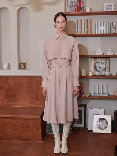 Trench Pintuck Dress - Beige - bibyseob - Modalova