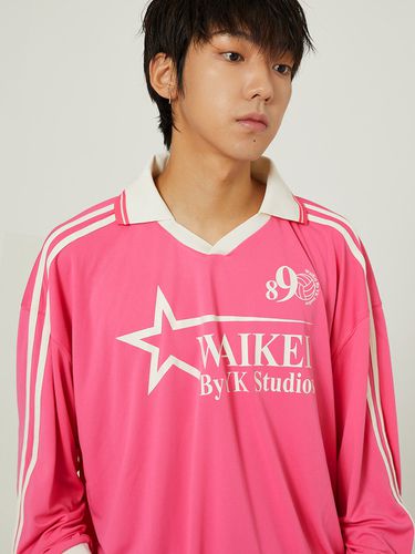 Star-Logo Collared Long-Sleeve T-Shirt _ - WAIKEI - Modalova