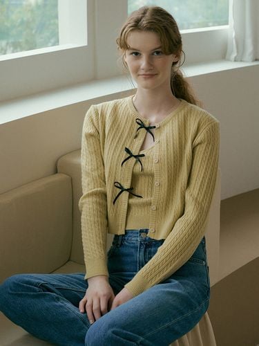 Knit Cardigan_Yellow - VERBE - Modalova