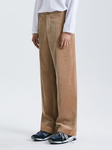 Wide Fit Corduroy Banding Pants_Brown - TNGT - Modalova