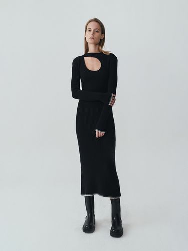 Merino Wool Ribbed Cutout Dress - JRIUM - Modalova