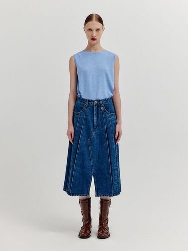 XICO Pleats Denim Skirt - Blue - EENK - Modalova