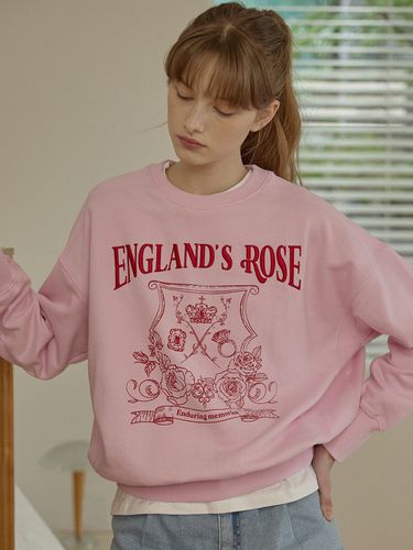 Rose Emblem Embroidery Sweatshirt_Pink - NONLOCAL - Modalova