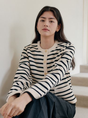 Stripe Sweater Jacket - YUPPE - Modalova