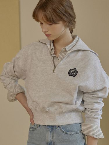 Royal Wappen Half Zip-up_Light Grey - NONLOCAL - Modalova