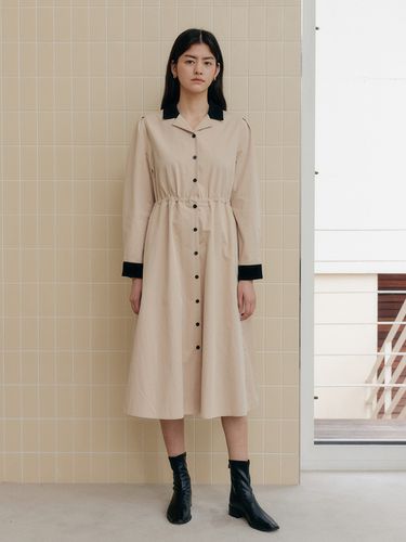 Tweed Collar Dress_Beige - YUPPE - Modalova