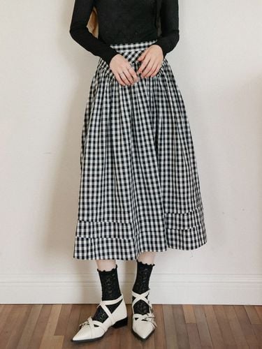 Vintage Checked Long Skirt - Cest Moidew - Modalova