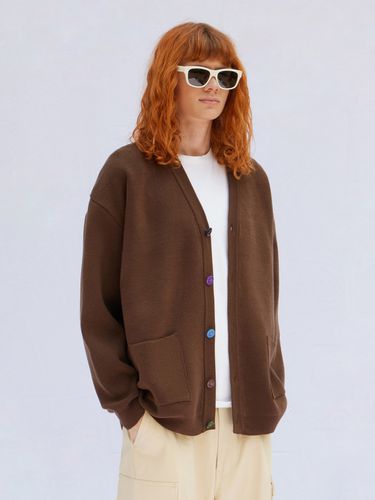 Point Button Knit Cardigan - Brown - V2 - Modalova