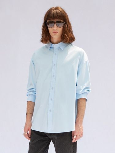 Boxy Cotton Shirt _ Sky Blue - V2 - Modalova