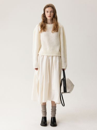 Ella Gather Skirt - Off White - KINDERSALMON - Modalova