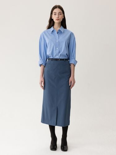 Wool Midi Skirt - Anchor - KINDERSALMON - Modalova