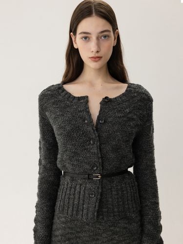 Boucle Cardigan - Charcoal - KINDERSALMON - Modalova