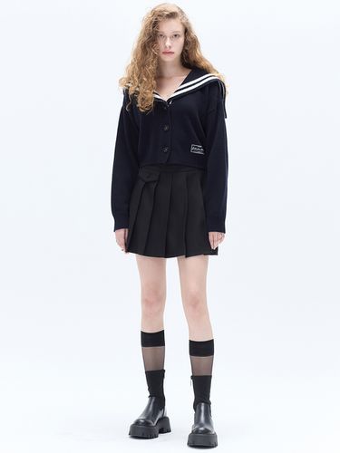 Sailor Collar Cardigan - Navy - HAE BY HAEKIM - Modalova