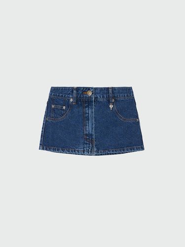 XINAN Layered Denim Skirt Belt_Blue - EENK - Modalova