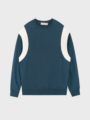 Shoulder Line Sweatshirt _ Blue - LIEU HOMME - Modalova