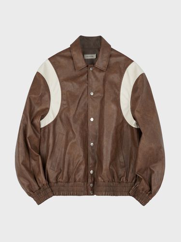 Vegan Leather Varsity Jacket _ - LIEU HOMME - Modalova