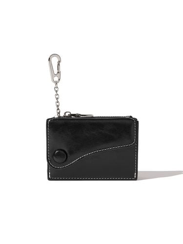 Dot Saddle Keyring Coin Zipper Card Wallet_Black - Le masque - Modalova