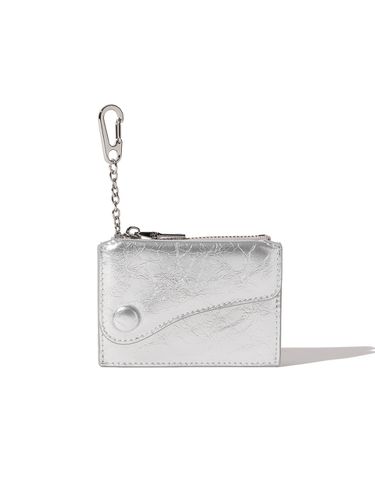 Dot Saddle Keyring Coin Zipper Card Wallet_Silver - Le masque - Modalova