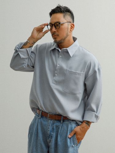 Oversized Evening Popover Shirt _ Gray - RUGGED HOUSE - Modalova