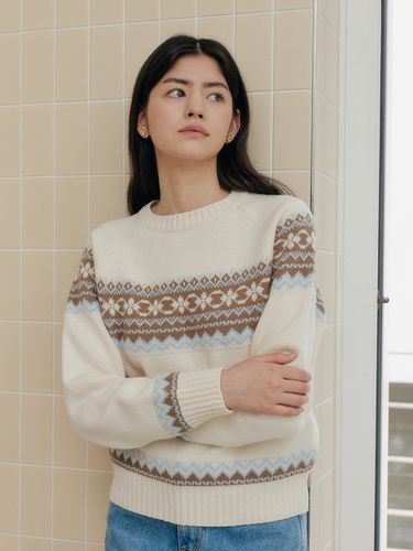 Jacquard Wool Sweater - YUPPE - Modalova