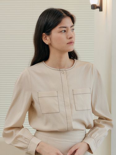 Line Stitch Shirt_Beige - YUPPE - Modalova