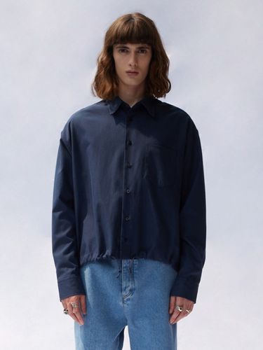 Cropped Oxford Shirt _ Navy - V2 - Modalova