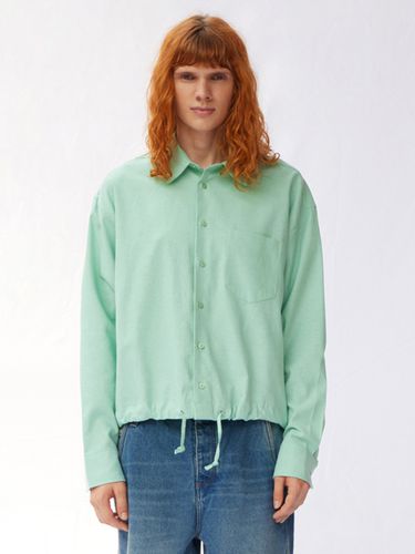 Cropped Oxford Shirt _ Green - V2 - Modalova