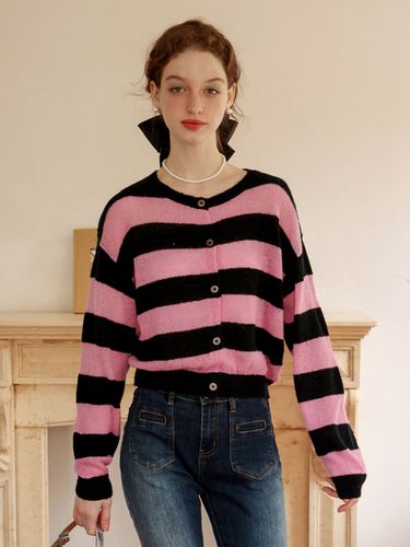 Cest Contrast Color Stripe Cardigan - Cest Moidew - Modalova