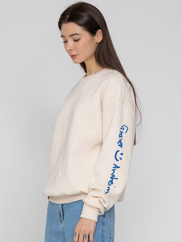 UNISEX] Elbow Drawing Logo Smile Sweatshirt - GRAVER - Modalova