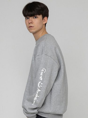 UNISEX] Elbow Drawing Logo Smile Sweatshirt - GRAVER - Modalova