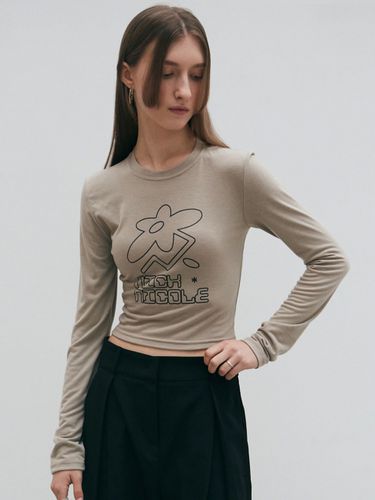 Pixel Nicole LS Crop Tee - Beige - NICK&NICOLE - Modalova