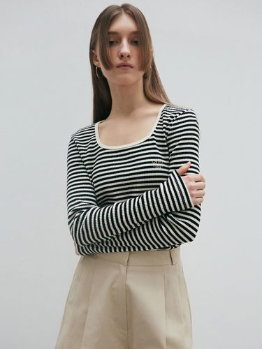 NNC Stripe LS Slim Tee - Black - NICK&NICOLE - Modalova