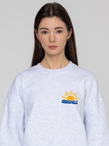 Oddsmile Sun Smile Sweatshirt _ Melange White - GRAVER - Modalova