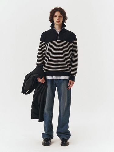 Striped Half Zip-Up Sweater _ - Dunst for MEN - Modalova