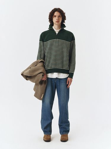 Striped Half Zip-Up Sweater _ - Dunst for MEN - Modalova