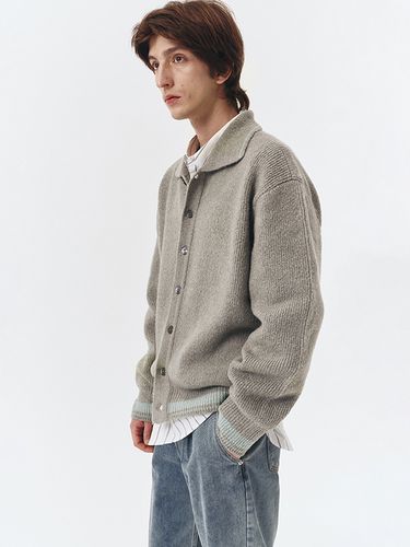 Open Collar Knit Cardigan _ - Dunst for MEN - Modalova