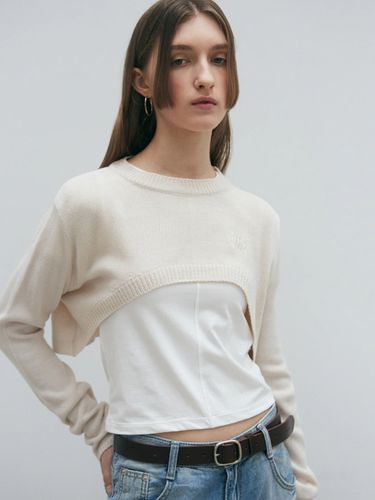 Natural Crop Knit Bolero - NICK&NICOLE - Modalova