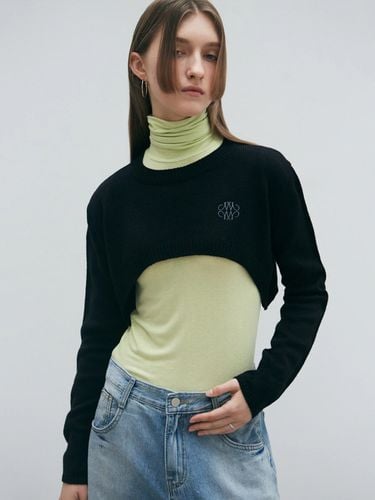 Natural Crop Knit Bolero - Black - NICK&NICOLE - Modalova